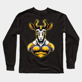 Goat cyborg illustration Long Sleeve T-Shirt